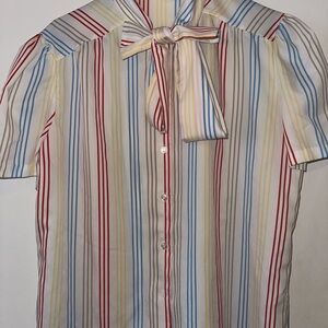Vintage 80s Striped Multicolor Women's Top